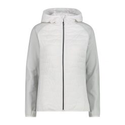 Damska kurtka hybrydowa z kapturem CMP. Szare kurtki damskie CMP, bez wzorów, z kapturem. Za 323.50 zł.