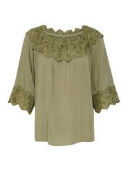 Cream Bluzka w kolorze khaki rozmiar: 38. Brązowe bluzki damskie Cream, bez wzorów, z koronki, bez kołnierzyka, bez ramiączek. Za 70.57 zł.