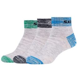 Skarpetki sportowe damskie 3PPK Wm Mesh Ventilation Quarter Socks. Szare skarpetki damskie Skechers, bez wzorów, z bawełny. Za 24.99 zł.