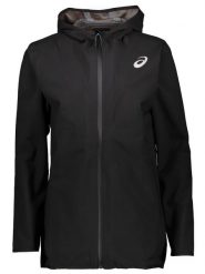 Asics Kurtka przeciwdeszczowa w kolorze czarnym rozmiar: M. Czarne kurtki sportowe damskie Asics, m, bez wzorów, bez kaptura. Za 281.10 zł.