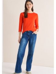 Cecil Koszulka w kolorze pomarańczowym rozmiar: M. Pomarańczowe bluzki damskie Cecil, m, bez wzorów, z bawełny, bez kołnierzyka, bez ramiączek. Za 74.99 zł.