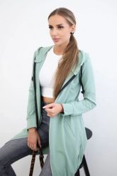 Bluza sukienkowa z kapturem ciemny miętowy. Zielone bluzy damskie KESI, l, bez wzorów, z bawełny, z kapturem. Za 234.40 zł.