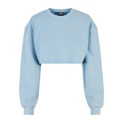 Bluza crop haftowane z kwiatami duże rozmiary dla kobiet Urban Classics. Niebieskie bluzy damskie Urban Classics, bez wzorów, bez kaptura. Za 244.50 zł.