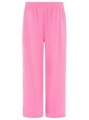 Zwillingsherz Muślinowe spodnie w kolorze różowym rozmiar: onesize. Różowe spodnie materiałowe damskie Zwillingsherz, bez wzorów, z bawełny. Za 82.99 zł.