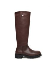 Tommy Jeans Kozaki Tjw Stretchy Long Shaft Boot EN0EN02828 Brązowy. Brązowe kozaki damskie Tommy Jeans, z jeansu, bez obcasa, na płaskiej podeszwie, bez zapięcia. Za 719.99 zł.