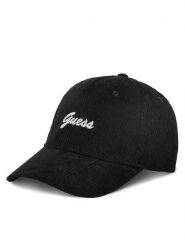 Guess Czapka z daszkiem V5BZ10 WF760 Czarny. Czarne czapki z daszkiem damskie Guess, z aplikacjami, z materiału. Za 129.99 zł.