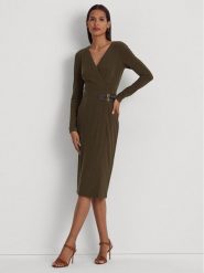 Lauren Ralph Lauren Sukienka codzienna 250751548008 Zielony Regular Fit. Zielone sukienki damskie Lauren Ralph Lauren, bez wzorów, z syntetyku, bez ramiączek. Za 699.99 zł.
