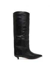 Aldo Kozaki Gabelia 14403468 Czarny. Czarne kozaki damskie ALDO, ze skóry, bez obcasa, na szpilce, bez zapięcia. Za 639.99 zł.