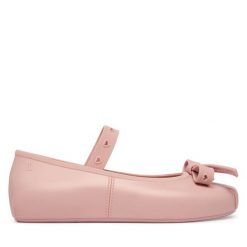 Baleriny Melissa. Czerwone baleriny dziewczęce Melissa, bez wzorów, bez obcasa, bez zapięcia. Za 318.99 zł.