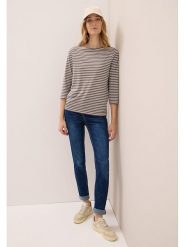 Cecil Koszulka w kolorze szarobrązowo-białym rozmiar: XL. Brązowe bluzki damskie Cecil, xl, bez wzorów, z bawełny, bez kołnierzyka, bez ramiączek. Za 79.59 zł.