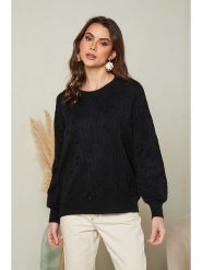 Soft Cashmere Sweter w kolorze czarnym rozmiar: 38/40. Czarne swetry klasyczne damskie Soft Cashmere, bez kołnierzyka. Za 125.25 zł.