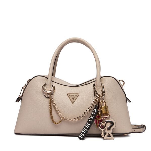 Torebka Guess. Brązowe kuferki damskie Guess, z aplikacjami, bez dodatków. Za 639.99 zł.