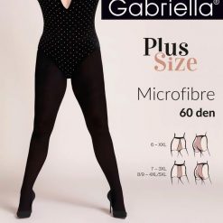 Rajstopy Gabriella Microfibre 60 den plus size nero. Czarne rajstopy Gabriella, bez wzorów, z dzianiny. Za 34.90 zł.