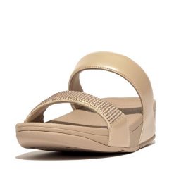 Kobiece klapki na koturnie FitFlop Lulu Slide. Brązowe klapki damskie FIT FLOP, bez wzorów, bez obcasa, na koturnie, bez zapięcia. Za 525.00 zł.