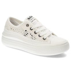 Białe Trampki Lee Cooper Damskie Buty Na Platformie. Białe trampki damskie Lee Cooper, bez wzorów, z materiału, bez zapięcia. Za 129.00 zł.