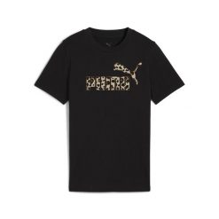 Młodzieżowa koszulka Essentials Graphic ze zwierzęcym wzorem PUMA Black. Czarna bluzki damskie Puma, m, bez wzorów, eleganckie, bez kołnierzyka, bez ramiączek. Za 109.00 zł.