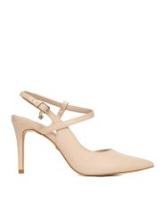 DeeZee Szpilki DF-82780-11 Beżowy. Brązowe szpilki damskie DeeZee, bez wzorów, ze skóry, bez obcasa, na szpilce, bez zapięcia. Za 139.99 zł.
