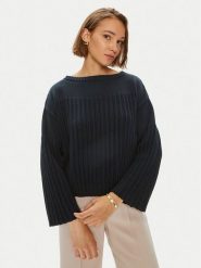Weekend Max Mara Sweter Spider 2425366171 Granatowy Standard Fit. Niebieskie swetry klasyczne damskie Weekend Max Mara, s, z bawełny, bez kołnierzyka. Za 1,009.00 zł.