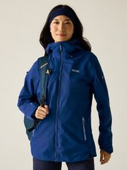 Regatta Kurtka przeciwdeszczowa "Hamara IV" w kolorze granatowym rozmiar: 42. Niebieskie kurtki sportowe damskie Regatta, m, bez wzorów, bez kaptura. Za 155.15 zł.