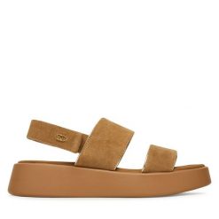 Sandały Liu Jo. Brązowe sandały damskie Liu Jo, bez wzorów, bez obcasa, na płaskiej podeszwie, bez zapięcia. Za 339.99 zł.