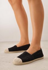 Czarne Espadryle z Koronkową Cholewką i Podeszwą z Plecionki Marilex. Czarne espadryle damskie Renee, bez wzorów, z koronki, bez obcasa. Za 69.99 zł.