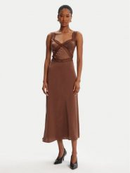Bardot Sukienka koktajlowa Emory Lace Slip 58603DB Brązowy Regular Fit. Brązowe sukienki damskie Bardot, bez wzorów, z syntetyku, wizytowe, bez ramiączek. Za 369.99 zł.