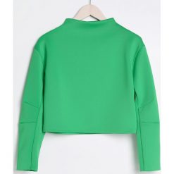 Krótka bluza ze stójką - Zielony. Zielone bluzy damskie Reserved. W wyprzedaży za 34.99 zł.