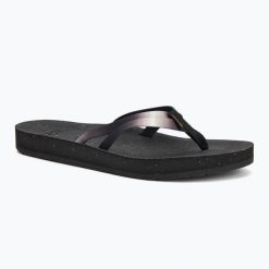 Japonki damskie Teva ReFlip Strappy Gradiate. Czarne klapki damskie Teva, bez wzorów, bez obcasa, bez zapięcia. Za 129.99 zł.