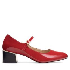 Czółenka Sergio Bardi. Czerwone czółenka damskie Sergio Bardi, bez wzorów, bez obcasa. Za 329.99 zł.