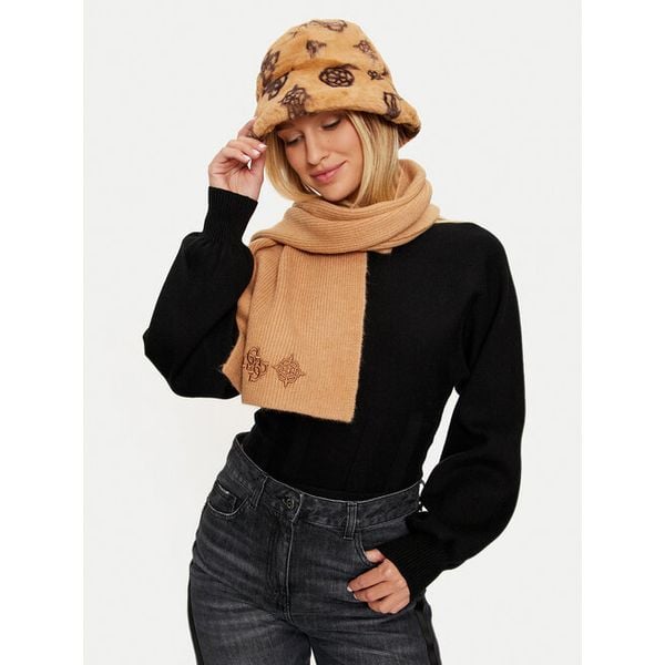 Kapelusz Guess. Brązowe kapelusze damskie Guess, z aplikacjami. Za 129.99 zł.