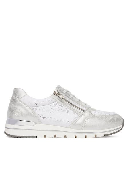 Remonte Sneakersy R6700-91 Srebrny. Szare obuwie sportowe damskie Remonte, z materiału, bez zapięcia. Za 389.99 zł.