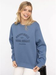Zwillingsherz Bluza "Wild and Free" w kolorze niebieskim rozmiar: L/XL. Niebieskie bluzy damskie Zwillingsherz, l, bez wzorów, bez kaptura. Za 193.70 zł.