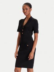Guess Sukienka dzianinowa W5YK29 Z0130 Czarny Slim Fit. Czarne sukienki damskie Guess, z aplikacjami, z dzianiny, bez ramiączek. Za 367.50 zł.