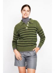 ASSUILI Sweter w kolorze zielono-czarnym rozmiar: 36. Czarne swetry klasyczne damskie Assuili, bez kołnierzyka. Za 113.99 zł.