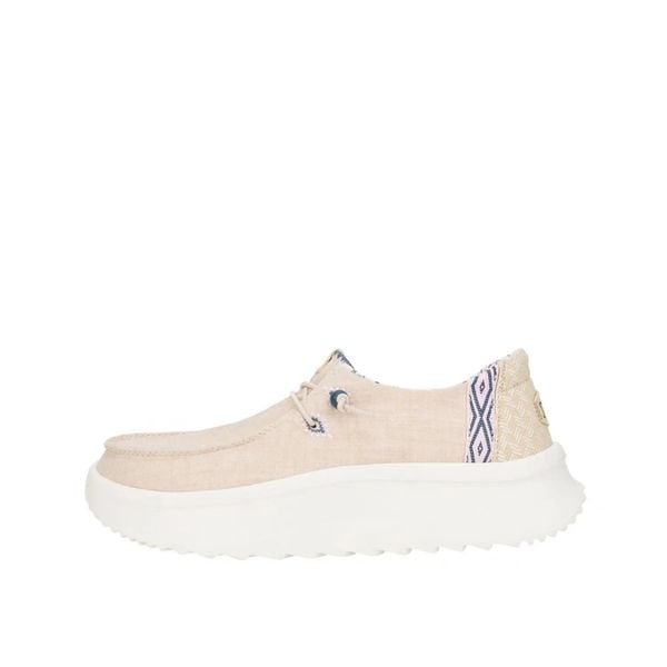 HEYDUDE Damskie Mokasyny Wendy Peak Chambray Woven. Białe mokasyny damskie Hey dude, z materiału, bez obcasa. Za 249.00 zł.