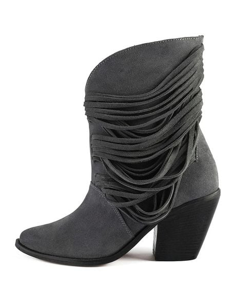 Loft37 Skórzane botki "One Of The Girls" w kolorze szarym rozmiar: 39. Szare botki damskie loft37, eleganckie, bez obcasa, bez zapięcia. Za 569.68 zł.