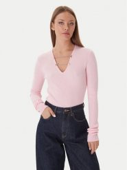 Patrizia Pepe Sweter 2K0331/K7S0-M555 Różowy Regular Fit. Czerwone swetry klasyczne damskie Patrizia Pepe, m, z wiskozy, bez kołnierzyka. Za 869.99 zł.