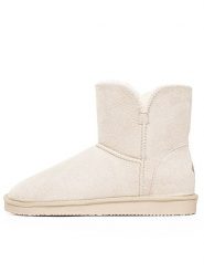 ISLAND BOOT Botki zimowe "Chloe" w kolorze kremowym rozmiar: 36. Brązowe botki damskie Island Boot, na zimę, z materiału, bez obcasa, bez zapięcia. Za 145.26 zł.