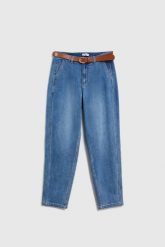 Jeansy z paskiem niebieskie. Niebieskie jeansy damskie MOODO. Za 159.99 zł.