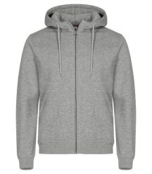 Clique Miami Hoody Full Zip bluza z kapturem z bawełny z recyclingu – Grey. Szare bluzy damskie CLIQUE, s, bez wzorów, z bawełny, z kapturem. Za 192.91 zł.