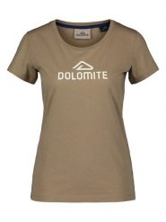 DOLOMITE Koszulka "Strenta" w kolorze jasnobrązowym rozmiar: XL. Brązowe koszulki damskie Dolomite, xl, bez wzorów, z bawełny, bez kołnierzyka, bez ramiączek. Za 69.91 zł.