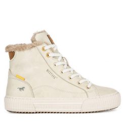 Trzewiki Mustang. Botki damskie Mustang, bez obcasa, na płaskiej podeszwie, bez zapięcia. Za 251.99 zł.