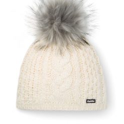 Czapka damska Afra Lux. Białe czapki damskie Eisbär, bez wzorów, z materiału. Za 199.99 zł.