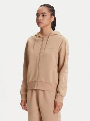Guess Bluza V5YQ00 KB3P2 Beżowy Regular Fit. Brązowe bluzy damskie Guess, m, z aplikacjami, z bawełny, bez kaptura. Za 299.99 zł.