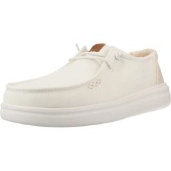 HEYDUDE Damskie Mokasyny Wendy Rise Chambray Grid. Białe mokasyny damskie Hey dude, z materiału, bez obcasa. Za 259.00 zł.