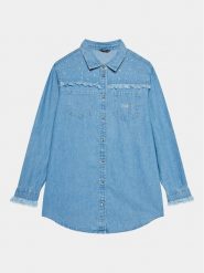 Guess Koszula jeansowa J3BH01 D5A40 Niebieski Regular Fit. Niebieskie bluzki i koszule dziewczęce Guess, z aplikacjami, z bawełny, bez kołnierzyka, bez ramiączek. Za 219.99 zł.