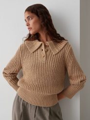 OPUS Sweter w kolorze karmelowym rozmiar: 38. Brązowe swetry klasyczne damskie Opus, z wełny, bez kołnierzyka. Za 165.99 zł.