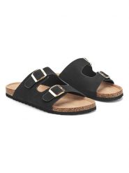 Inselhauptstadt Klapki w kolorze czarnym rozmiar: 42. Czarne klapki damskie Inselhauptstadt, bez wzorów, z otwartym noskiem, bez obcasa, bez zapięcia. Za 53.17 zł.