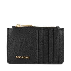 Etui na karty kredytowe GINO ROSSI. Czarne portfele damskie Gino Rossi, bez wzorów. Za 49.99 zł.