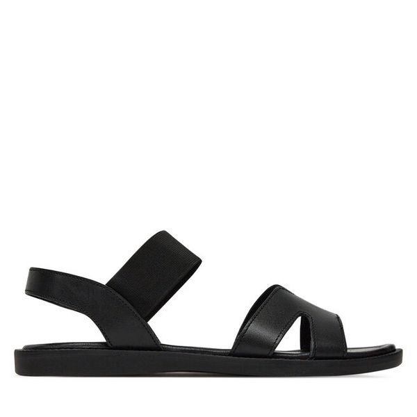 Sandały Lasocki. Czarne sandały damskie Lasocki, bez wzorów, bez obcasa, na płaskiej podeszwie, bez zapięcia. Za 139.99 zł.